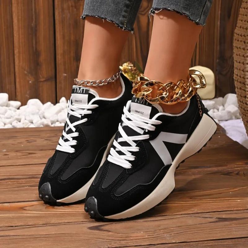

new women s casual shoes fashionable lace up thick soled comfortable sports shoes outdoor running shoes 39