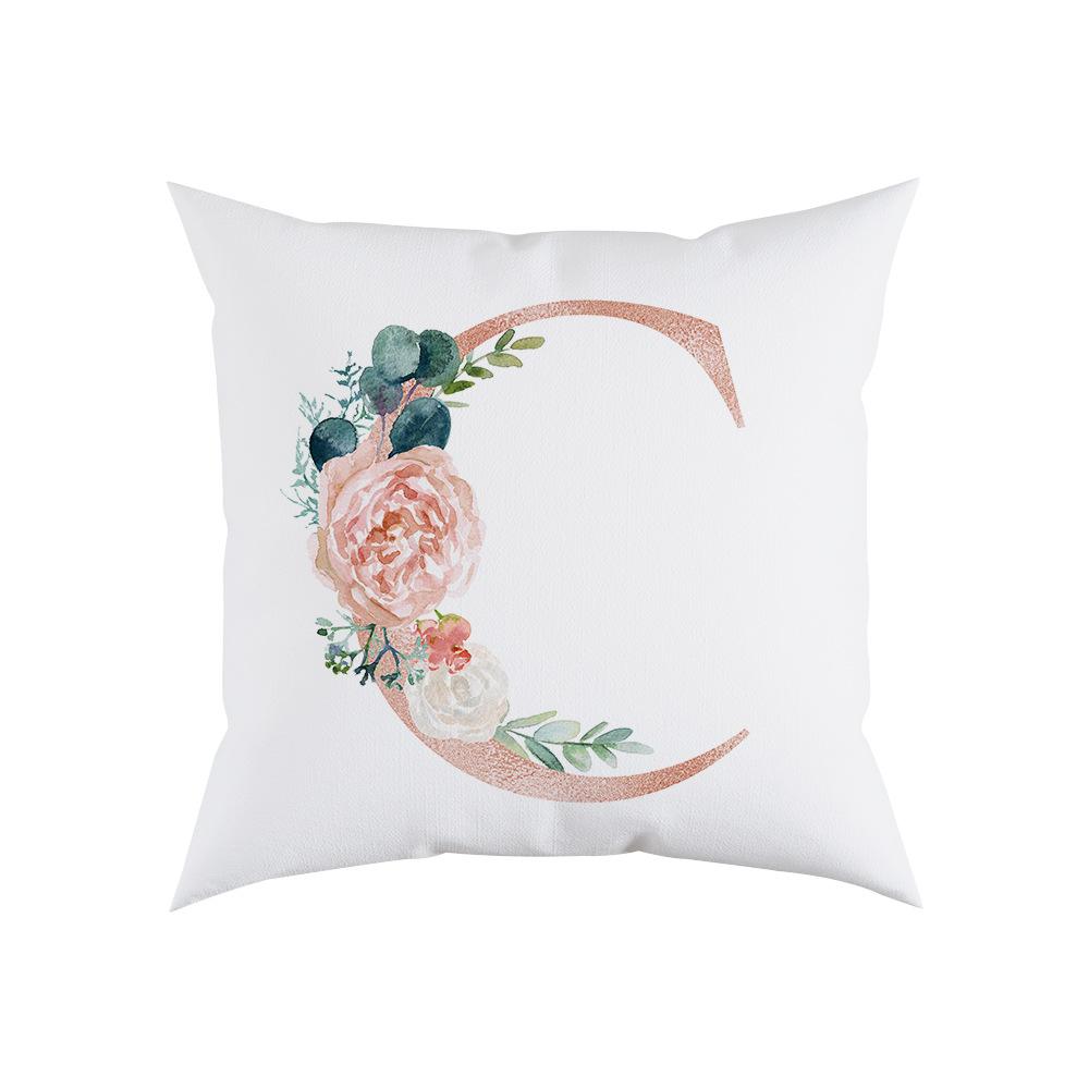 Pillow Sofa Cushion Home Office Cushion Letter Flower Pillow Bedside Backrest Car Pillow Cover