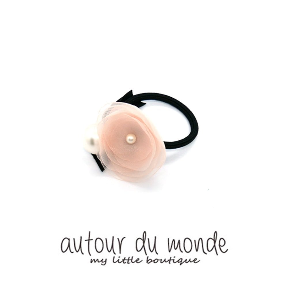 Pearl Pink Flower Elastic Band