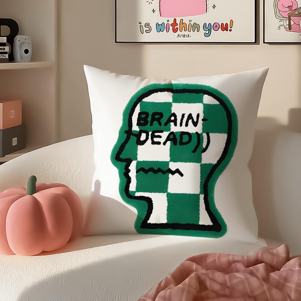Los Angeles BBrain DDead Cushion Cover Pillowcase Short Plush Invisible Zipper Room Sofa Cushion Cover