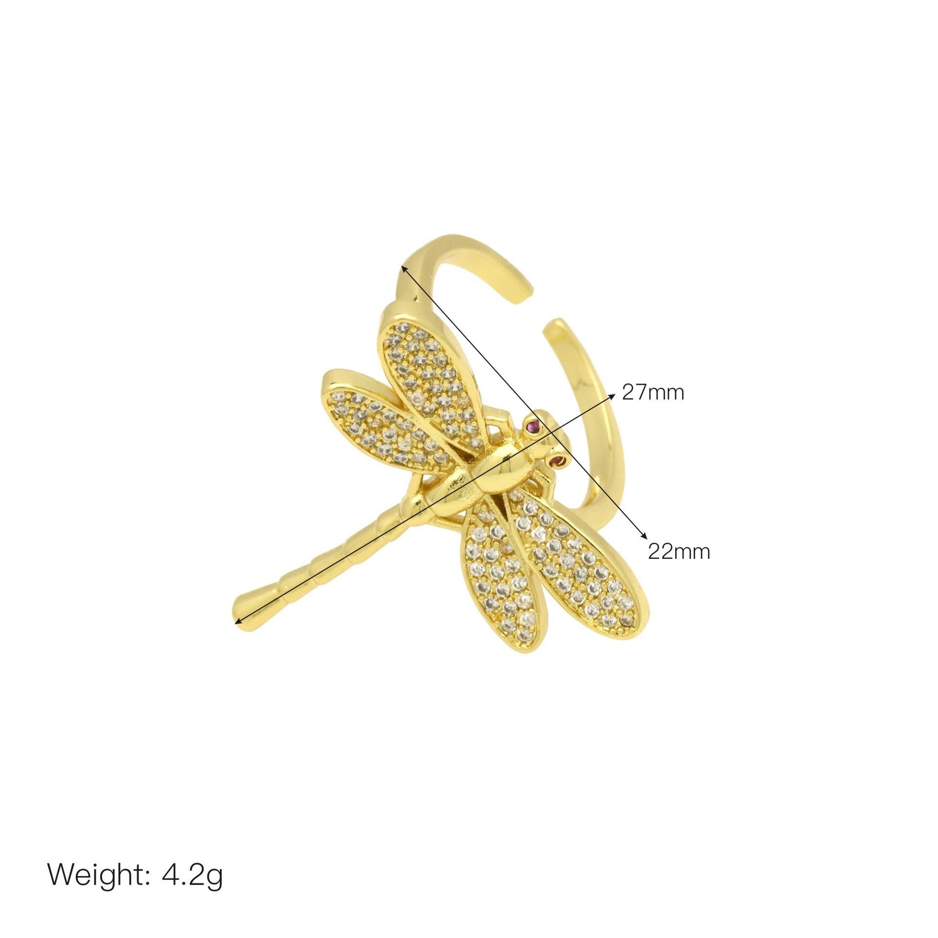 

Copper Plated Zir*****Pen Ring Women S Design Sense Personalized Ring Jewelry Opening adjustable