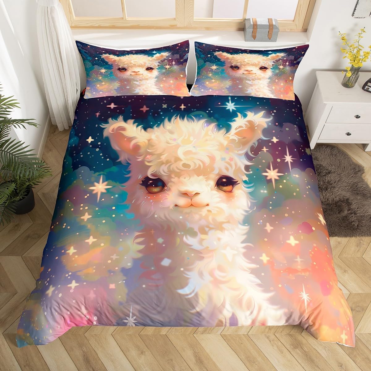 

Comforter Fantasy Oil Painting Style King Size Scenery Animal Bedding Set Children Girls Boys Adult Room Decoration 3 Pcs Comforter (quilt)-EU Single(135*200cm)3pcs
