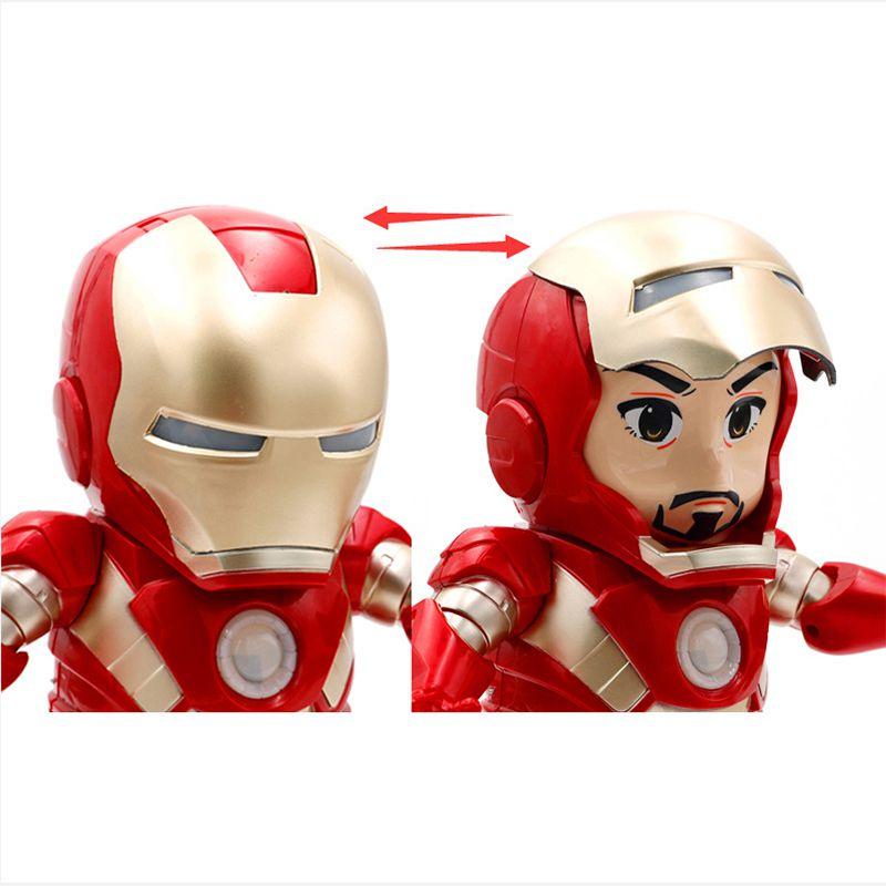 Vibrant Dance Iron Man Action Figure Toy With Led Flashlight And Sound Features
