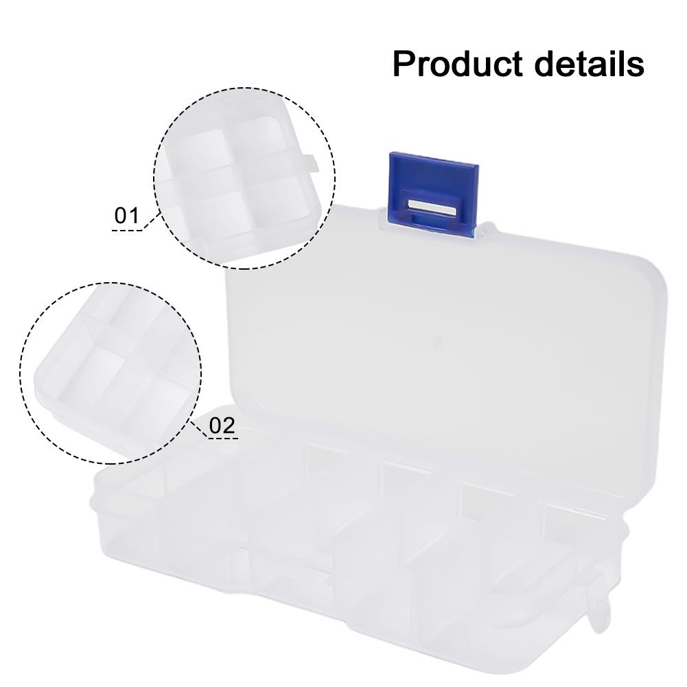 White Plastic Screws Jewelry Beads Storage Box Crafts Organizer Container Case