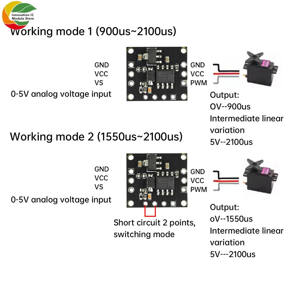 Analog Voltage To PWM Signal Converter Module for Servo RC Models and Drones with Multiple Operating Modes