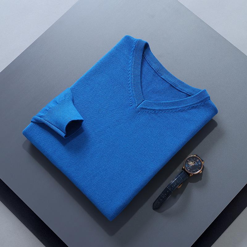 Classic Pullover V-Neck Sweater Men Autumn Winter Cashmere Cotton Blend Warm Jumper Clothes Pull Homme Man Hombres Sweater
