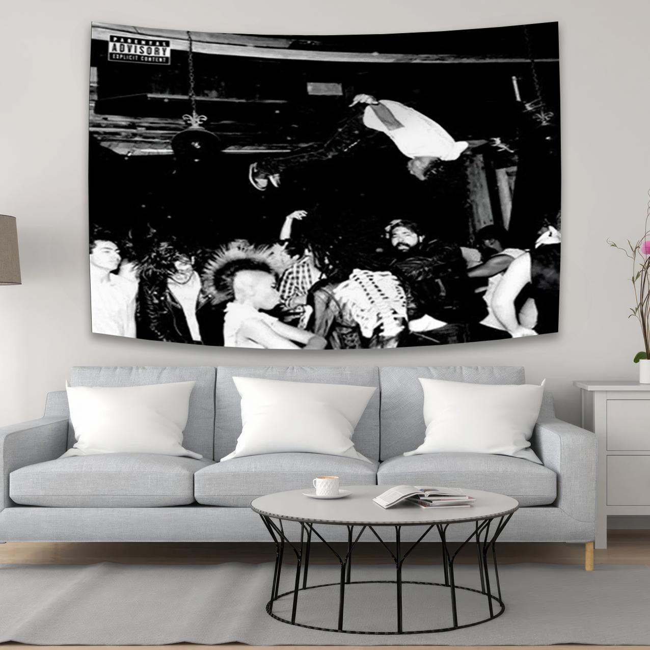 90x150cm Playboi Carti Album Cover Wall Art Flag Tapestry Wall Hanging Living Room Wallpapers Tapestry Aesthetic Room Decor 100X70CM
