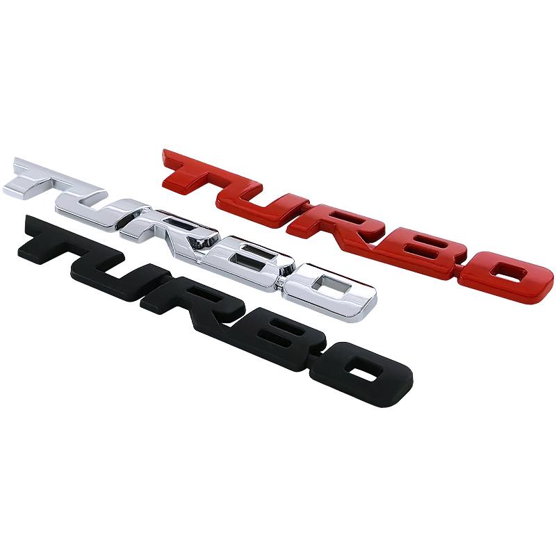 3D Car Sticker Turbocharged Turbo Metal Badge Car Modification Accessories Rear Marked Side Marking Decorative Car Sticker