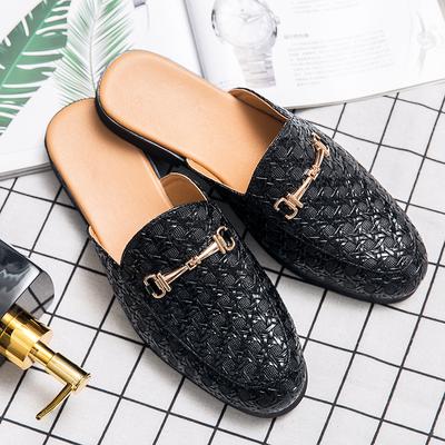 Luxe Heren Schoenen Zonder Achterkant Leer Halve Schoenen Voor Heren Loafers Pantoffels Heren Semi-Sleehak Casual Schoenen Heren Instapper Zomer Instappers Flats