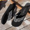 Tongs Compensées Strass Grande Taille: Sandales de Plage d'Été à Semelle Épaisse pour Femmes
