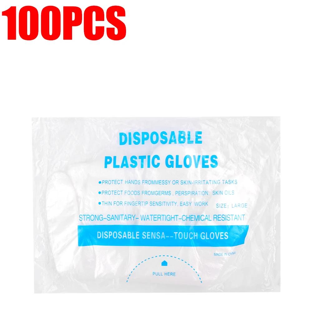 200-100Pcs Disposable Gloves Transparent Cooking Cleaning Clear Home Kitchen Dishwashing Gloves Waterproof Restaurant Supplies