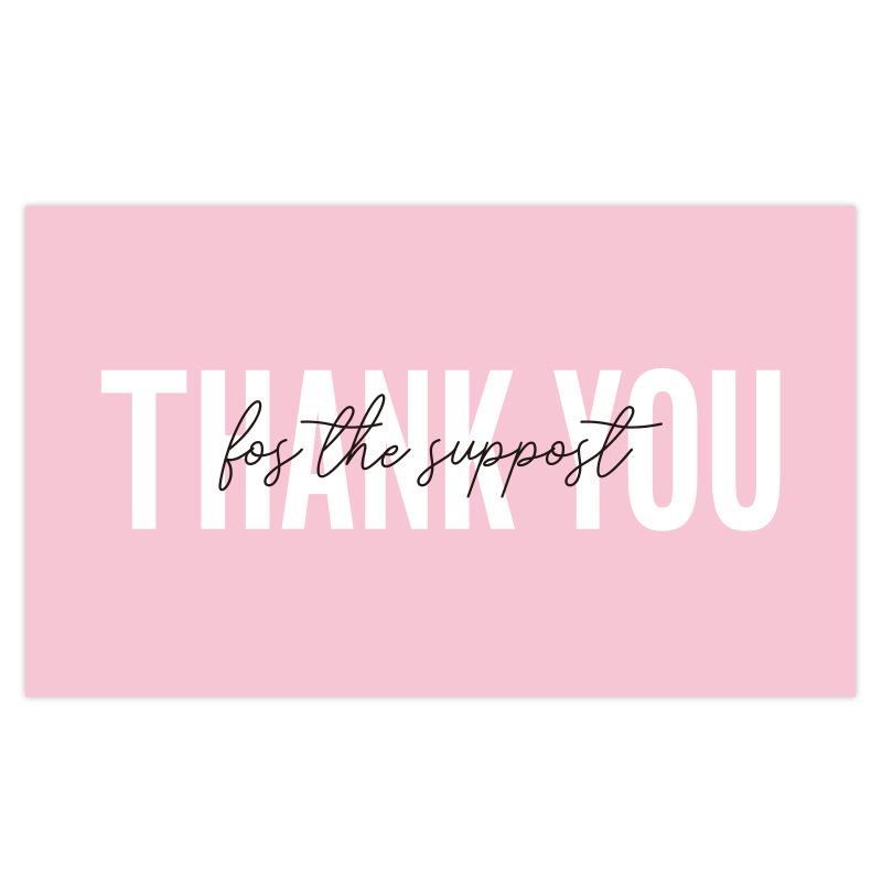 Pink 'Thank You' Cards - 50 Sheets/Pack for Gift Boxes, Decorations, and Postcards