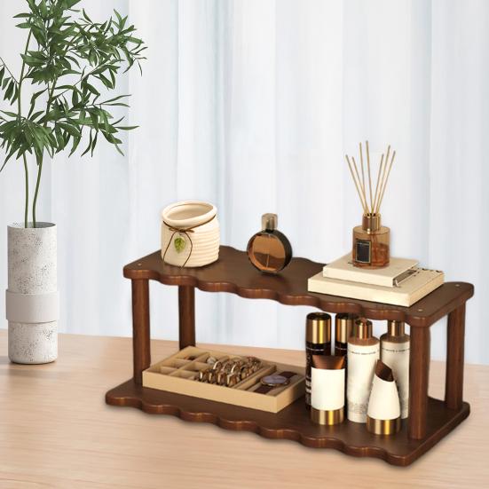 Double-layer Storage Rack Sundries Holder Strong Load-bearing Multipurpose Bathroom Kitchen Desktop Organizer