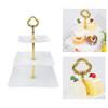 Weißer 3-stöckiger Cupcake-Ständer Stabiler Kunststoff Dekorativ Quadratisch Dessert-Serviertablett Ständer für Hochzeiten
