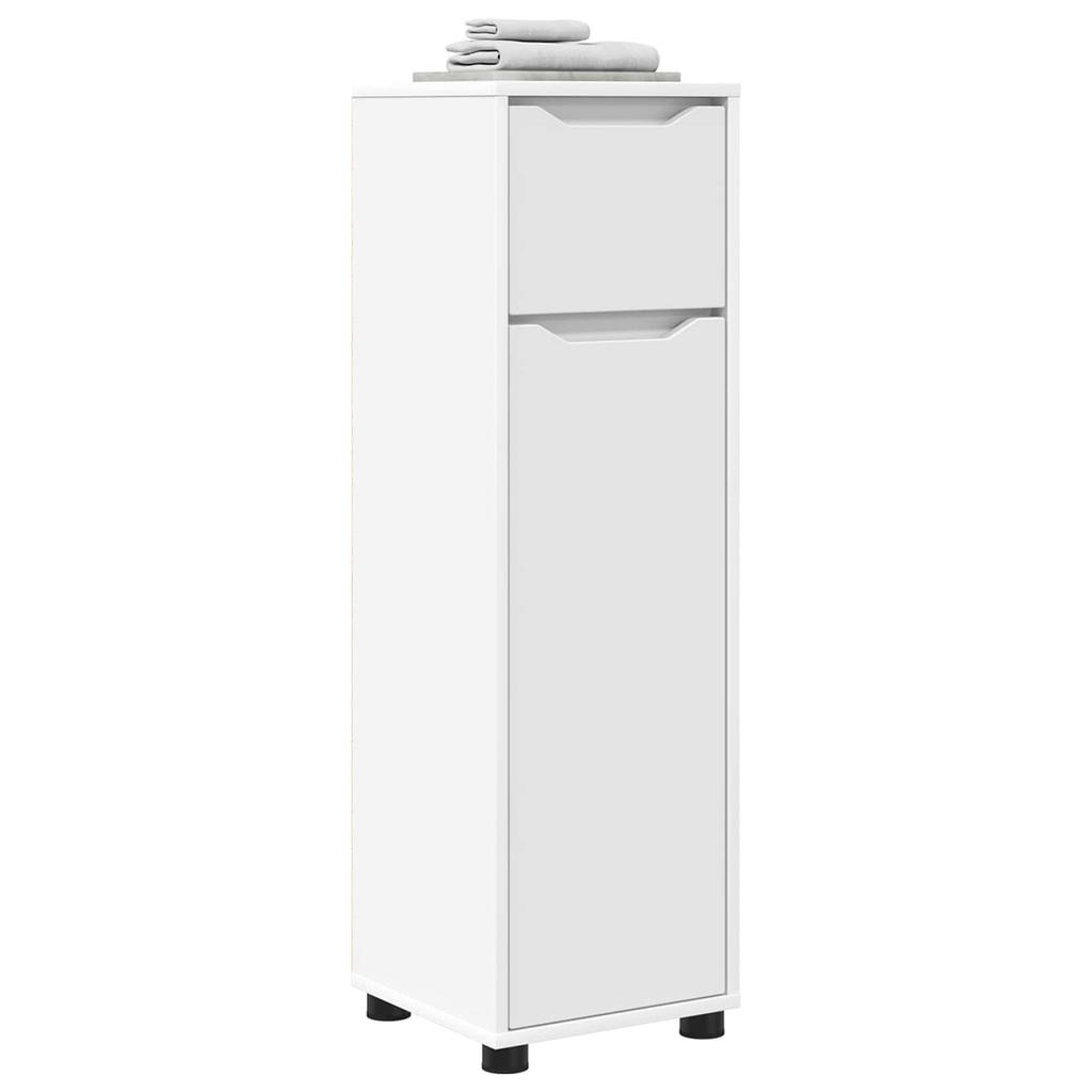 Bathroom Cabinet with Door White 30.5 x 30 x 101 cm Engineered Wood