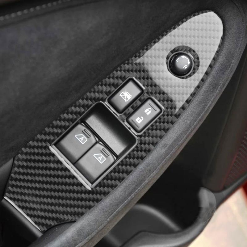 For Nissan 370z Z34 2009- Real Carbon Fiber Modified Interior Sticker Set Center Console Door Dashboard Gear Car