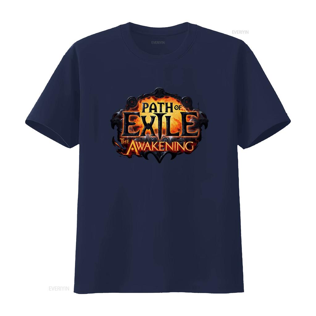 Men S Path of Exile The Awakening Video Game Promo T Shirt 4XL XXXXL Design Gaming Vintage Washed Versatile Slightly Fashion
