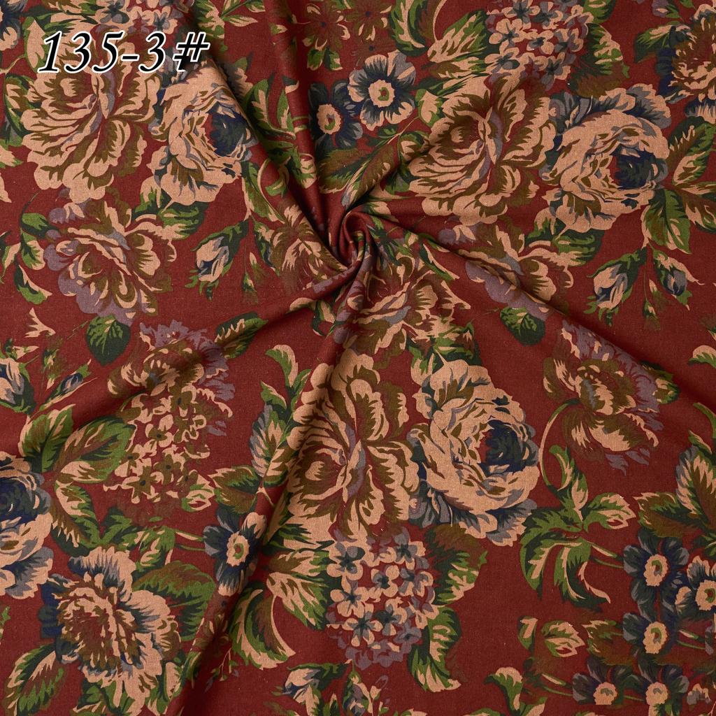 145x100cm Cotton Linen Small Floral Printed Fabric For Women's Clothing, Decorative Fabric DIY Handmade Sewing Cloth Fabric