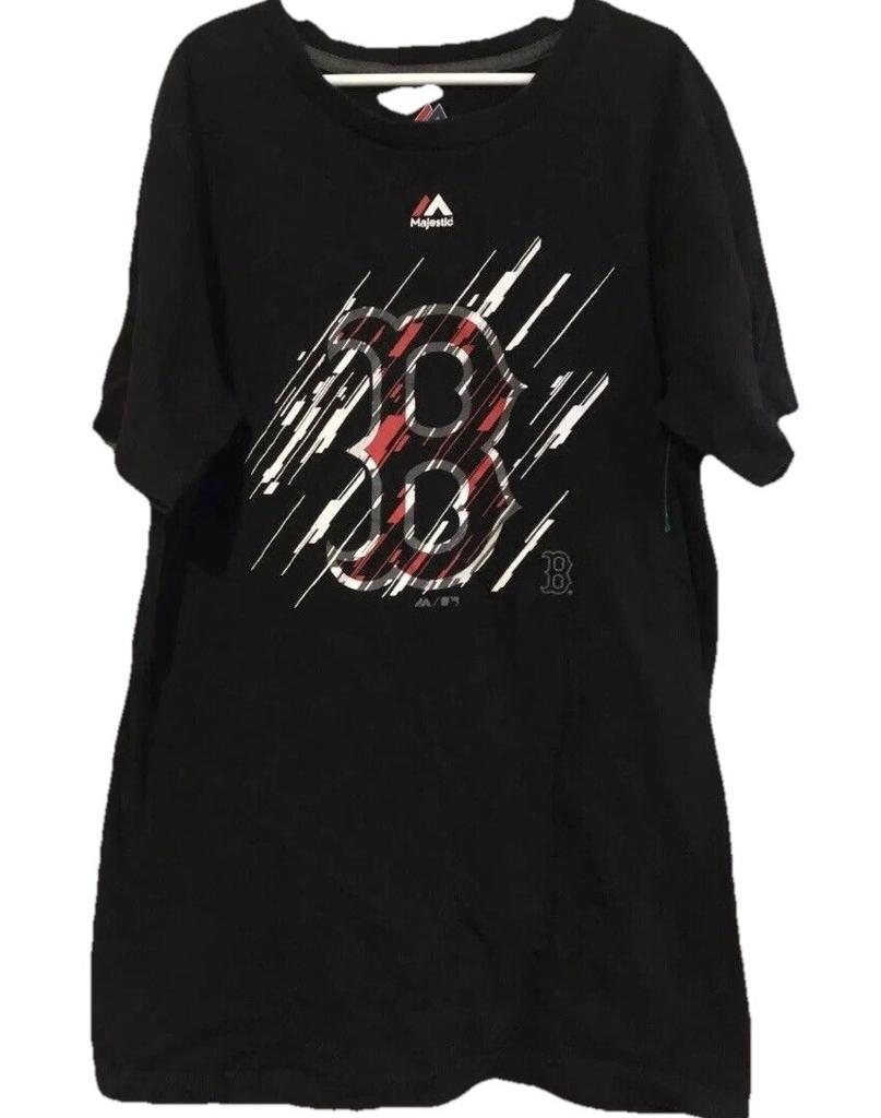 Boston Red Sox Majestic Triple Peak Shirt Black Mens Small S MLB Graphic Tee Unisex T-Shirt
