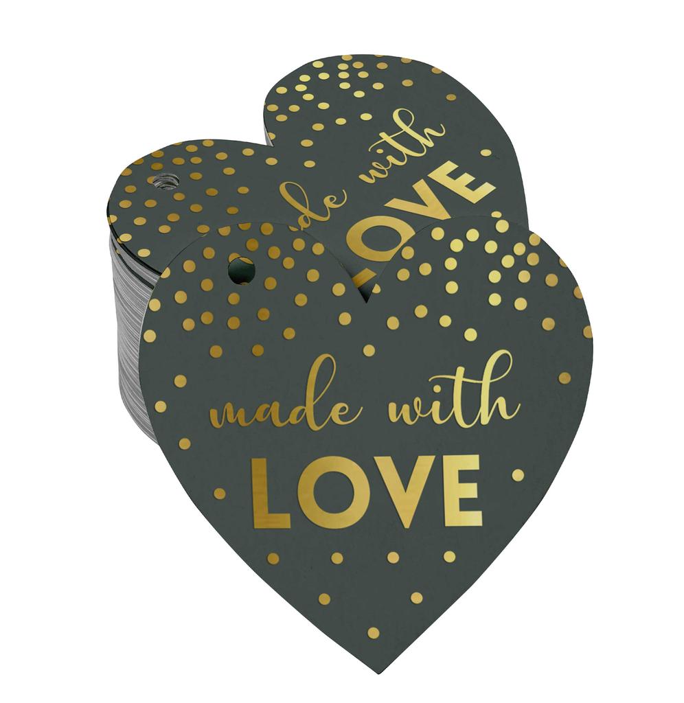 Inkdotpot Gold Foil Paper Hang Tags Made With Love Wedding Favor Tags 100