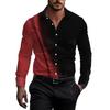 Men's Color Block Stretch Business Casual Long-Sleeved Shirt