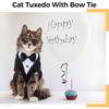 Pet Formal Tuxedo Suit With Bow Tie Classic Black Tailcoat Wedding Party Costume For Cats Small Dogs Photo Shooting Outfit