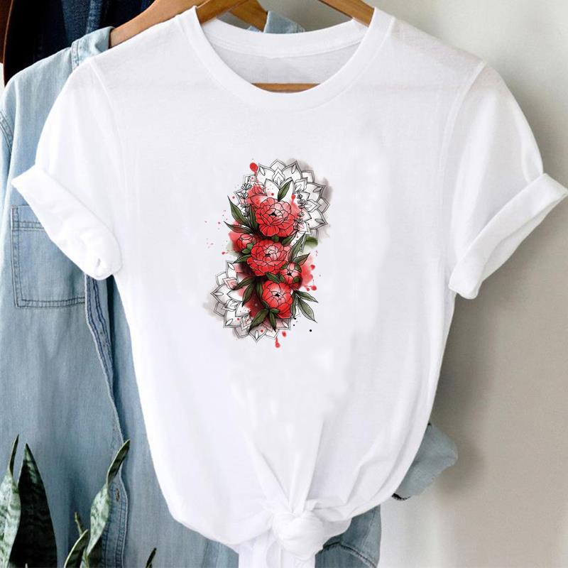 (European Size) 90s Letter Trend Cute Tee Top Fashion T Shirt Women Print Lady Clothing Casual  Short Sleeve Female Graphic T-shirt