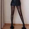 Lolita Style Sexy Mesh Socks with Bow Trim Ultra Elastic Fishnet Crotch Sexy Pantyhose