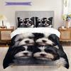 Set Biancheria da Letto Trapunta con Fantasia Bichon Frisé Copripiumino Federe Decorazione per la Casa Regalo di Compleanno (1 * copripiumino + 2 * federa, senza nucleo)