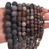 4 6 8 10 12mm Natural Stone Beads Matte Black Stripe Agate Round Loose Beads For Jewelry Making DIY Bracelet Necklace Supplies