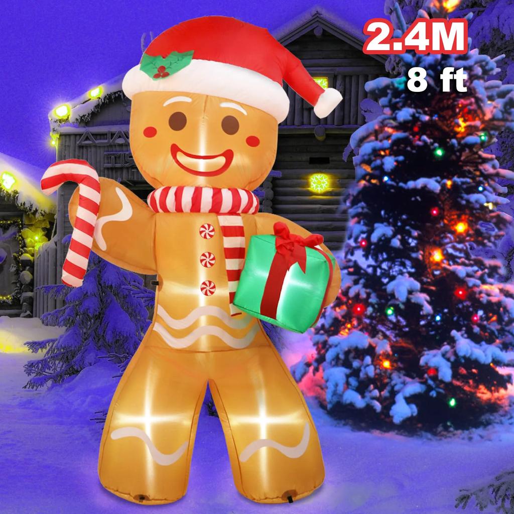 210cm Giant Nutcracker Soldiers Inflatables Christmas Decoration 2026 LED Light Blow Up Outdoor Garden Statues New Year Decor