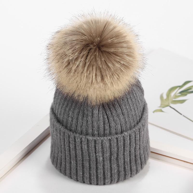 

Шапка женская зимняя корейская версия универсальная флисовая шерстяная шапка Tide студенческая осенне-зимняя пуловер утолщенная вязаная шапка M（56-58cm）