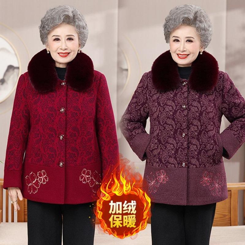 New Autumn and Winter Woolen Jacket Plush Wife Winter Top Thickened Warm Clothing