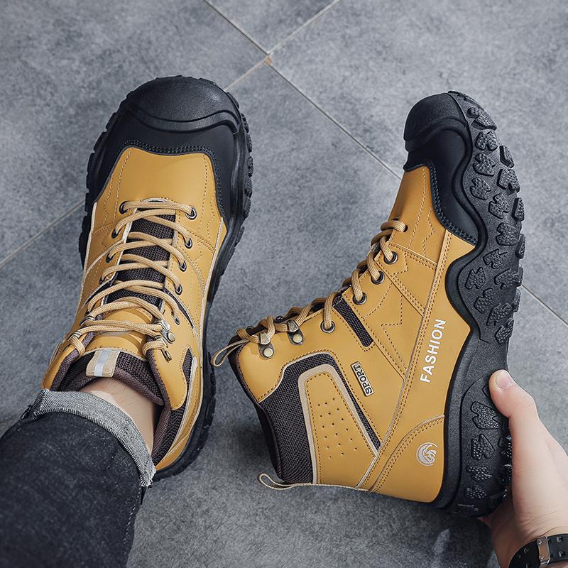 Fashion Men Safety Boots Work Boots Men's Waterproof Desert Ankle Men Outdoor Boots Work Safety Shoes Climbing Hiking Durable Shoes 47