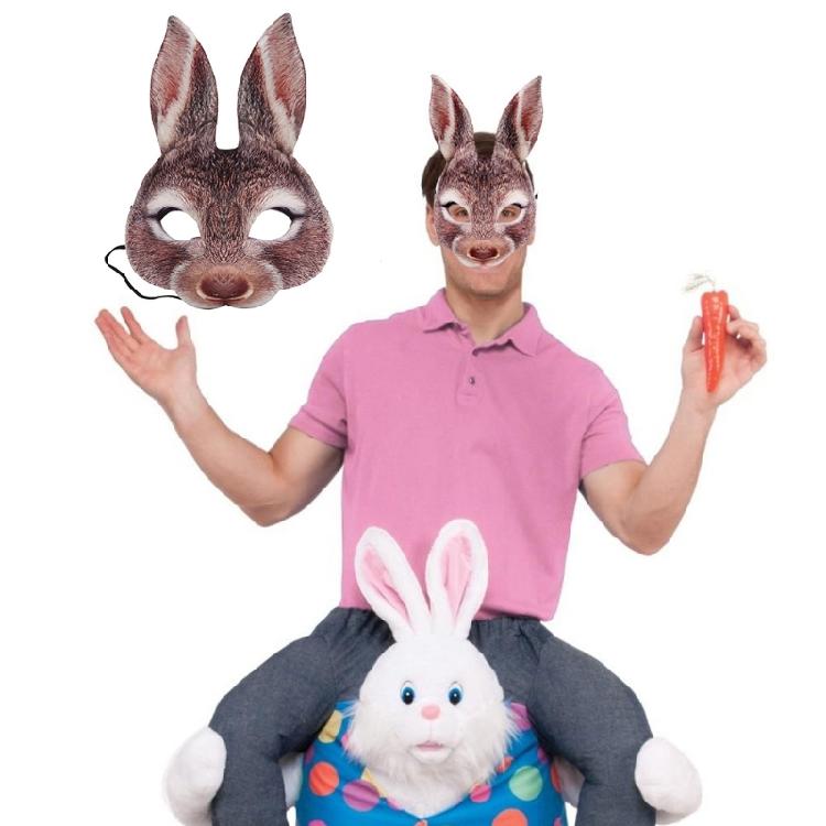 EVA Cosplay Bunny Mask Costume Adult Cosplay Mask Half Face Mask Costume