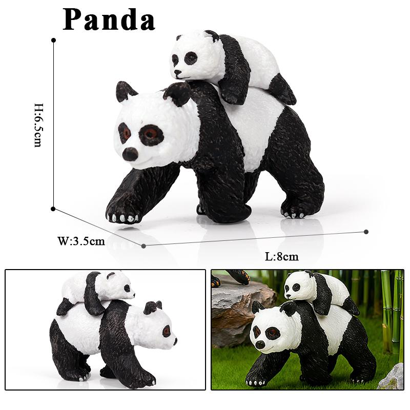 Oenux China Panda Bamboo Wild Animals Action Figures Model Figurine PVC Miniature Cute Decoration Education Collection Kid Toy