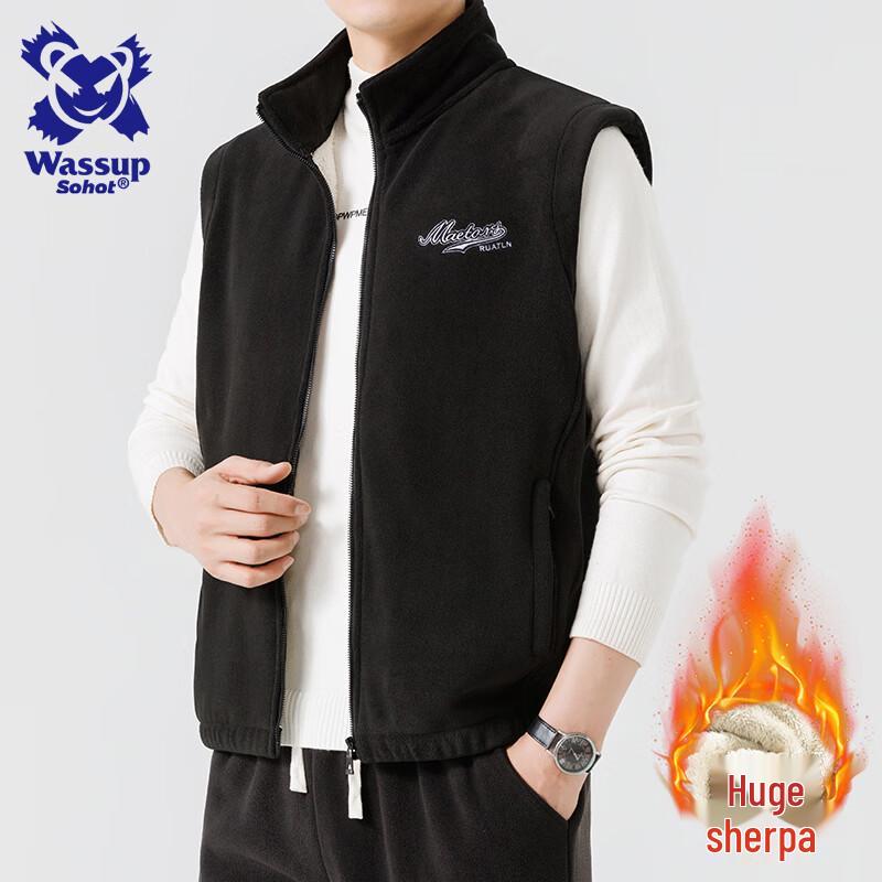 

Wassup Sohot Men s Thickened Lamb Fleece Vest M