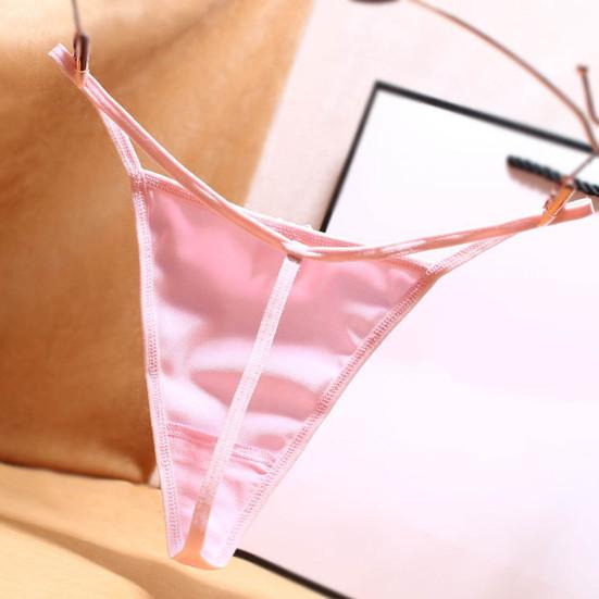 Lady G-string Pornographic Anti-septic Spaghetti Strap Elastic Comfortable Sexy Solid Color