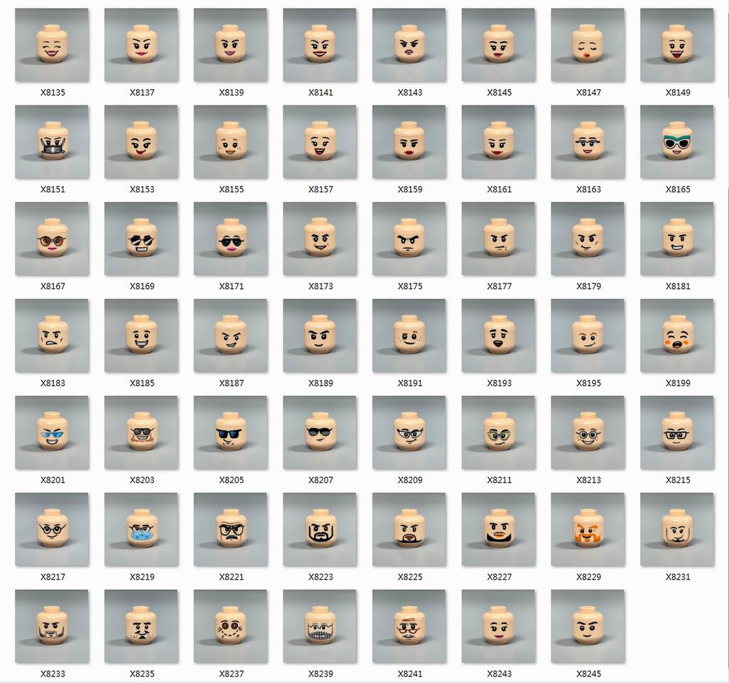 MOC Bricks Hollow Flesh Face Expression Head For 4cm Figure DIY Educational Building Blocks Toys For Children Gifts