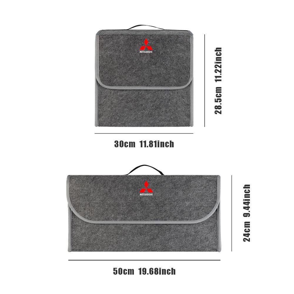 Car Trunk Storage Box Foldable Felt Car Organizer Stowing Tidying Box Emblems For Mitsubishi ASX Lancer 10 Pajero Outlander L200 BL4