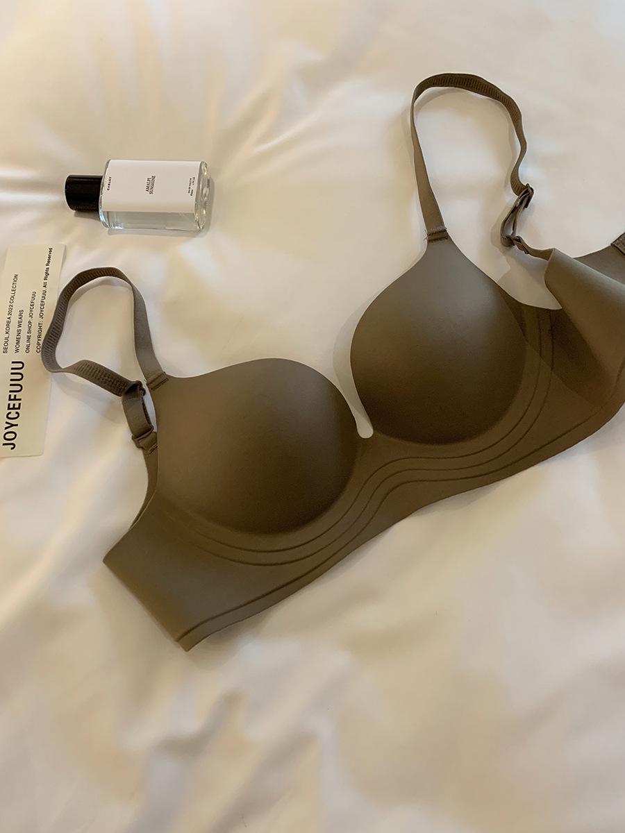 

Японский бесшовный 3D антипровисающий бюстгальтер Push-Up для женщин - без стального кольца 36/80AB (Top thin, bottom thick 1.8cm) темный кофе