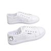 Fashion Women Shoes Fashion Summer Casual White Shoes Plus Size Cutouts Lace Canvas Shoes Hollow Mesh Breathable Flats Woman Sneakers