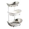 Elegant Multi-Layer Ceramic Fruit Bowl with Electroplating - High-Value Dried Fruit Storage Rack