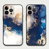 Fashion Marble Blue Case for iPhone 16 15Pro 12 13 14 11 Pro Max XR 7 8 SE XS MAX 12Mini 16 Plus 14Pro 13Pro Phone Cover Capa