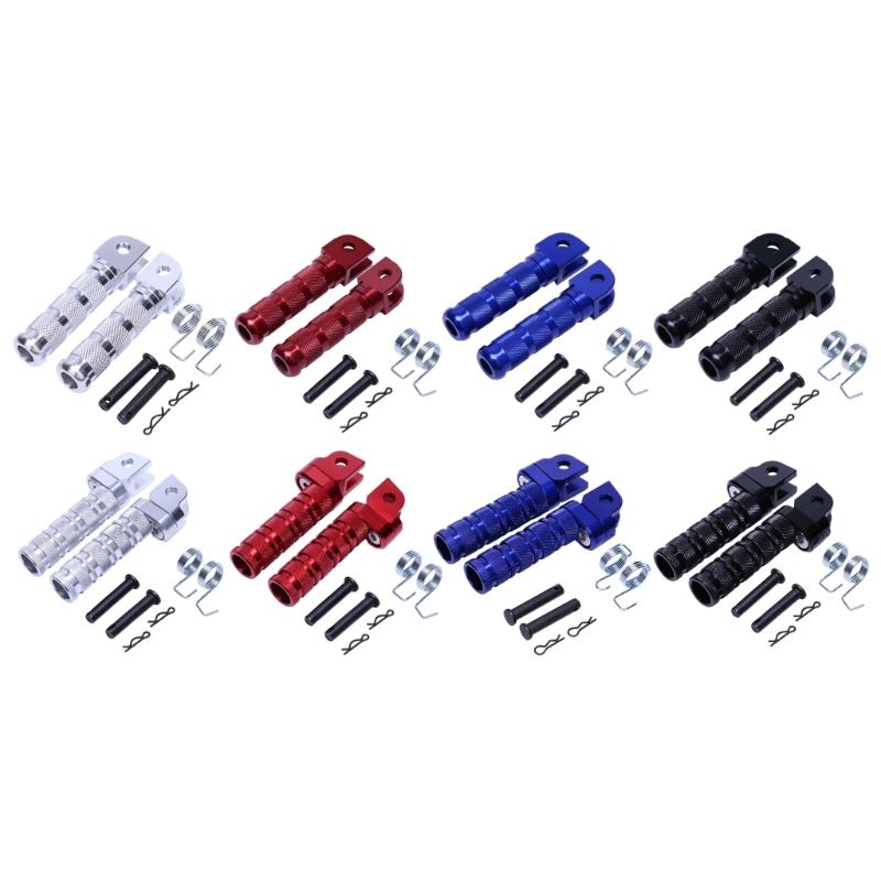 Knurled Motorcycle Foot Pegs with Forked Mounting-Hole End, Machined Aluminum Assembly for Replacement Projects