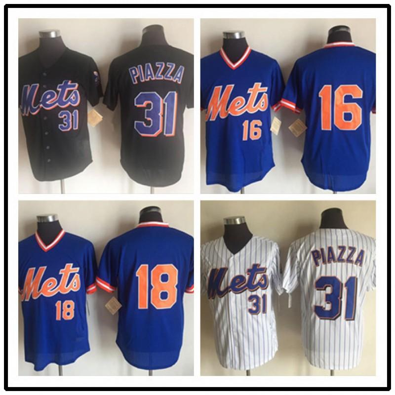 Vintage Baseballový dres New York Mets Unisex Bavlněná síťovina Vyšívaný Sportovní top Oblečení pro fanoušky Ležérní outfit