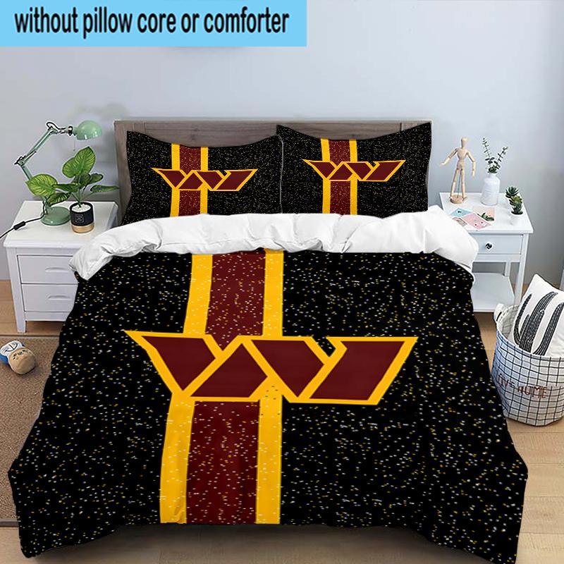 Redskins Football Club Design 3PCS Bedding Set 2D Printing (Includes 1 Duvet Cover + 2 Pillowcases Coreless), Bedroom decor,Fan gift