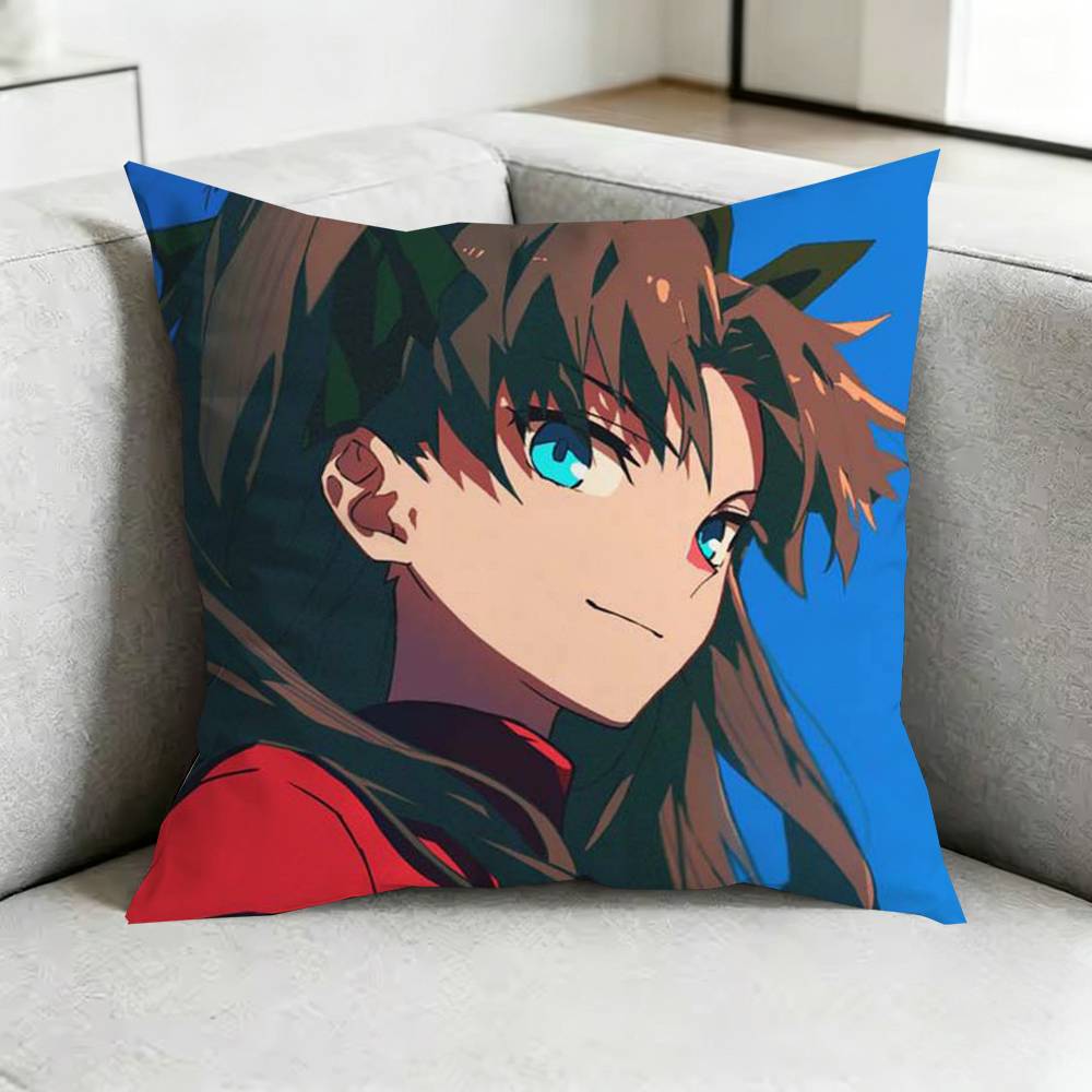 Fate stay night Rin Tohsaka Pillow Case Square DoubleSided Sofa Cushion Cover Bedroom Bedside Pillow Gift