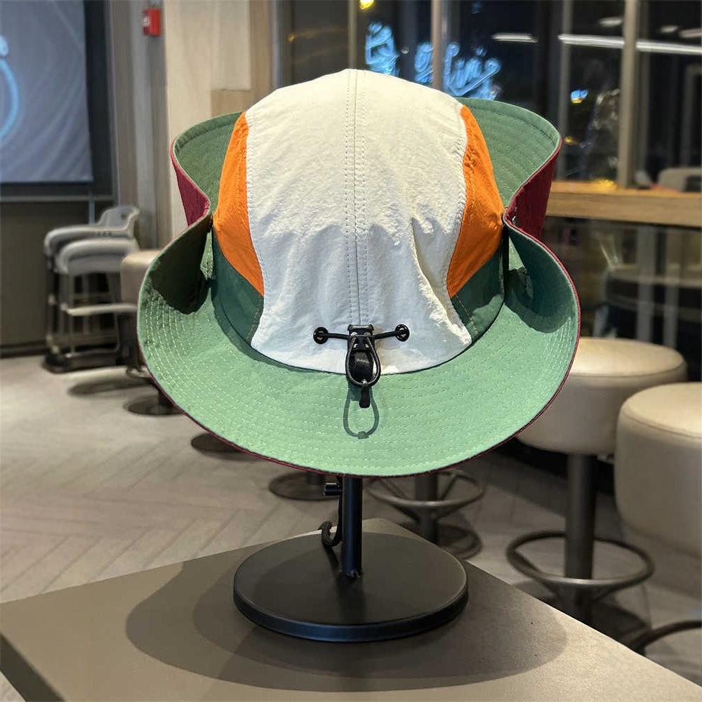 Mori Contrasting Color Sunscreen Bucket Hat Men and Women Summer Hiking Hiking Hat Casual Versatile Fishing Shading Basin Hat