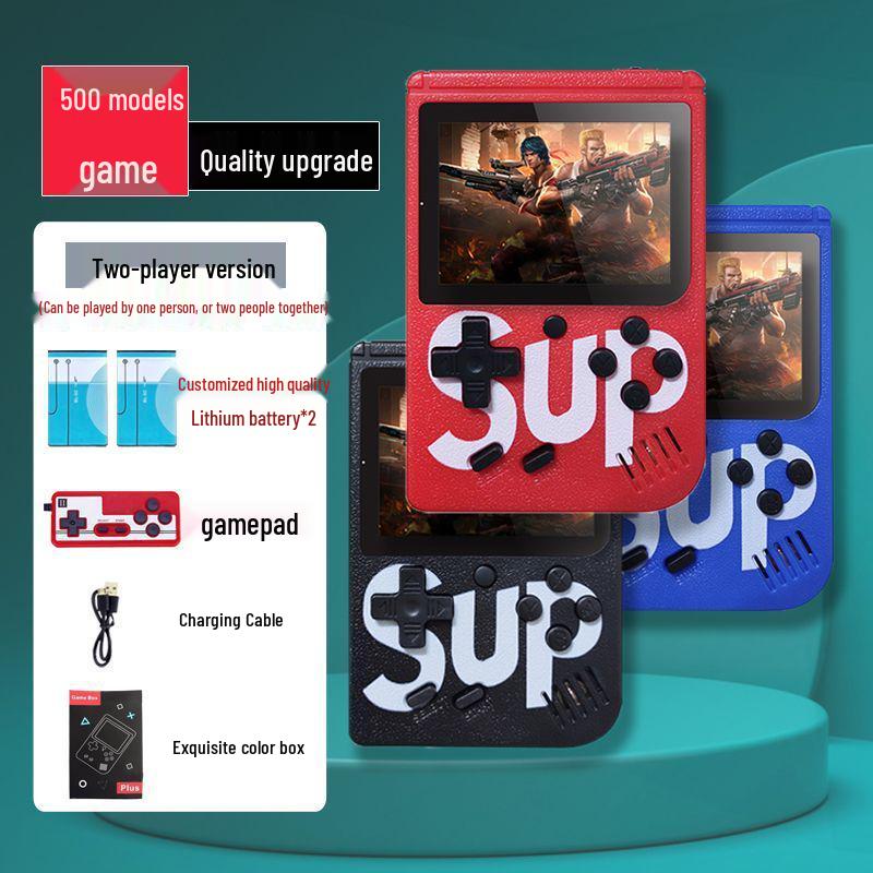 Handheld Retro Game Console SUP: Single/Double Player, 500 Classic Games, Mini, Rechargeable.